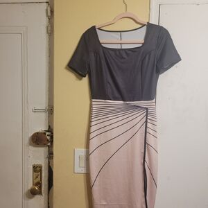 SHEIN Black and Cream Casual Dress